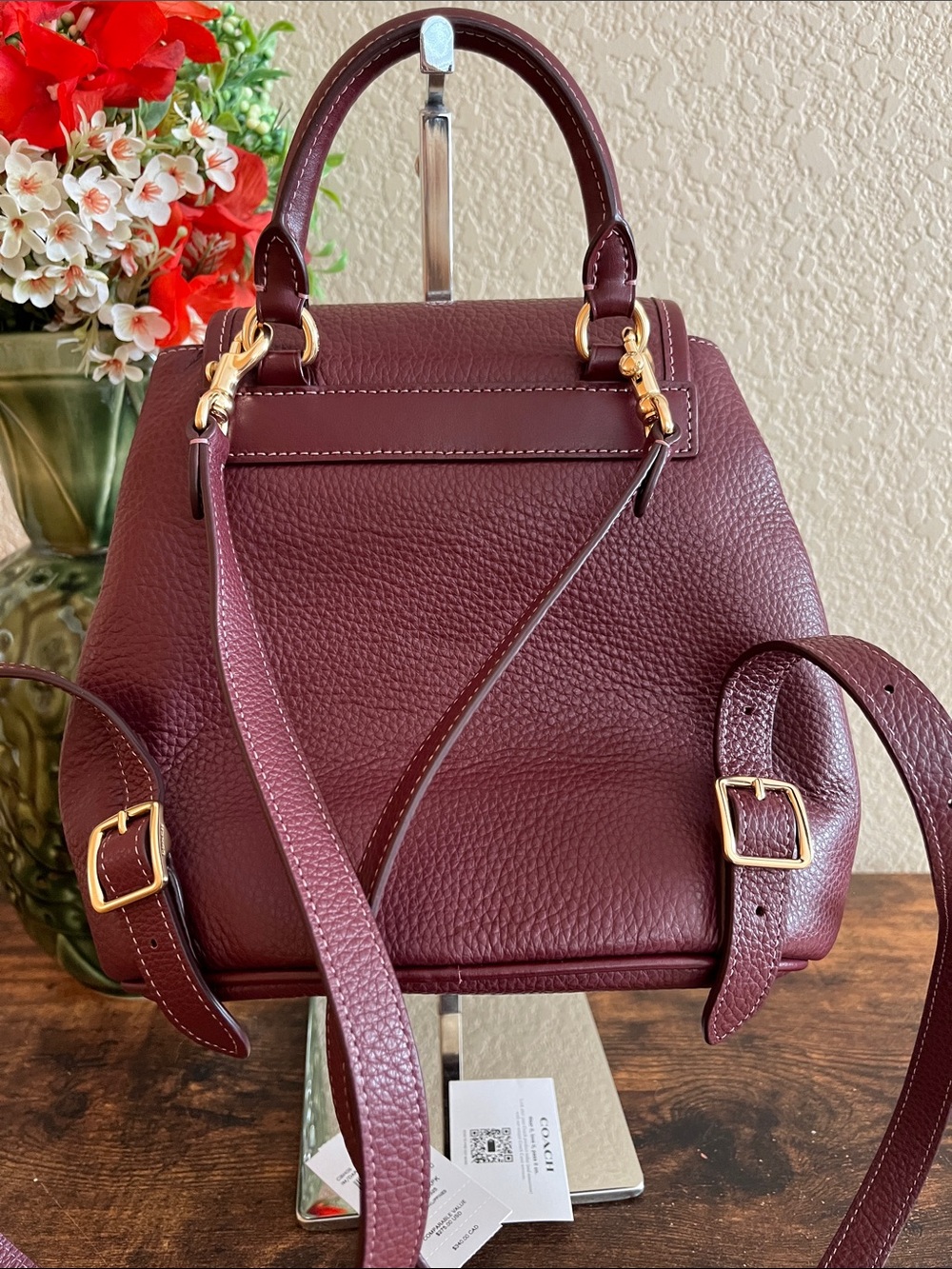 🆕 Coach Hadley Backpack dark wine - Picture 6 of 10